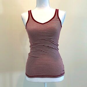 Abercrombie Burgundy & White Striped Tank